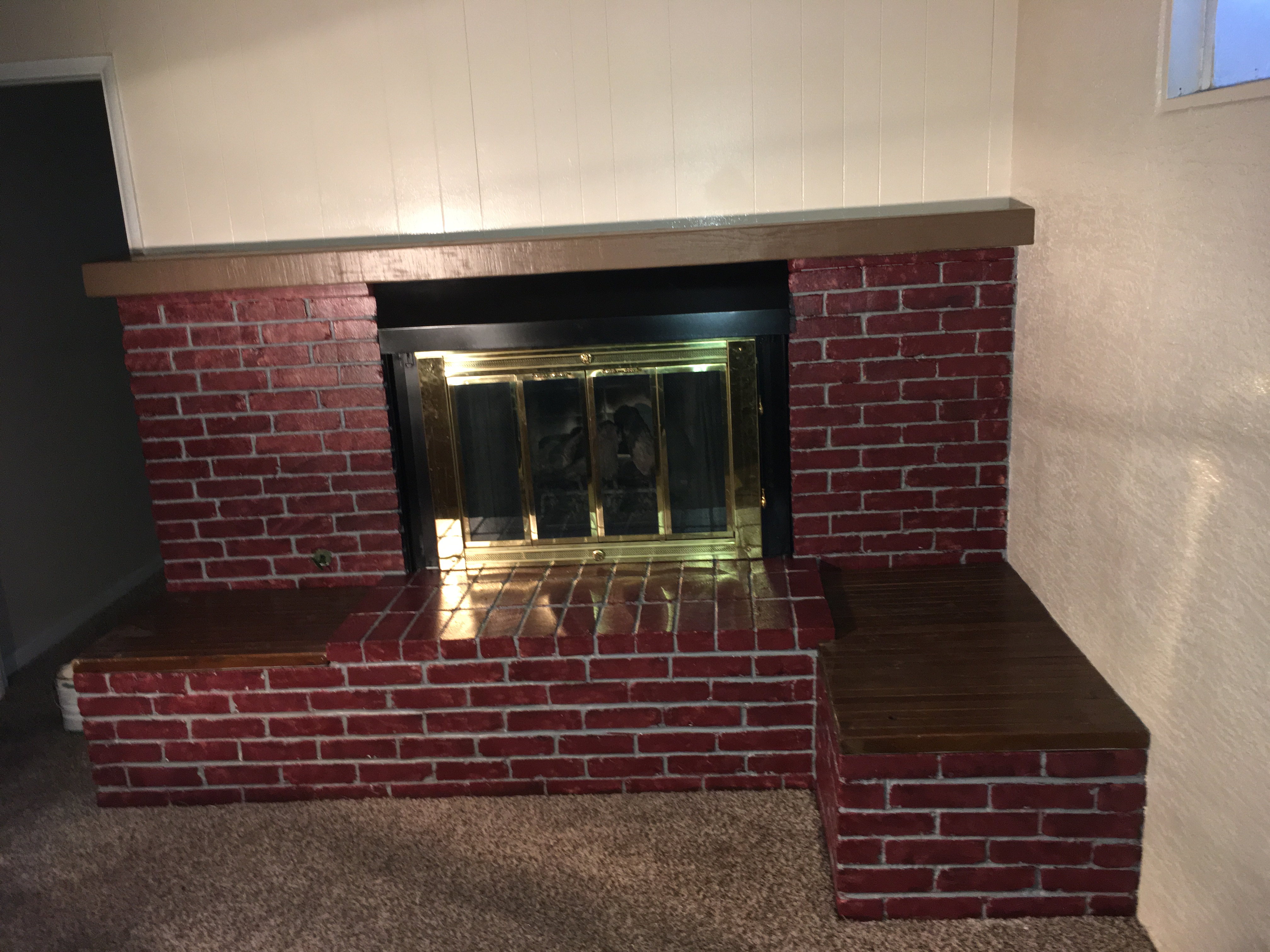 Pop Up Painting - faux fireplace paint job completed