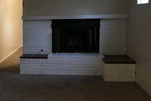 Pop Up Painting - faux fireplace paint job before